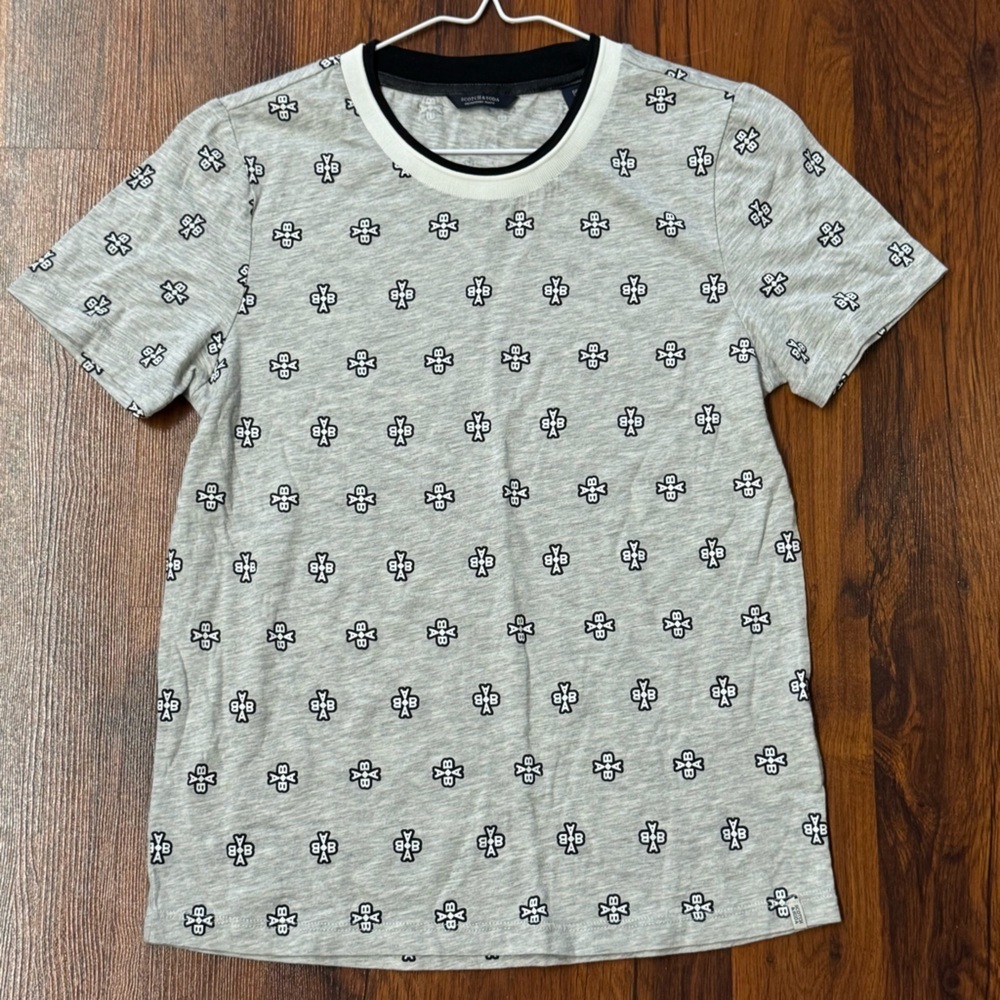 Scotch and Soda Gray Black Short Sleeve Tee